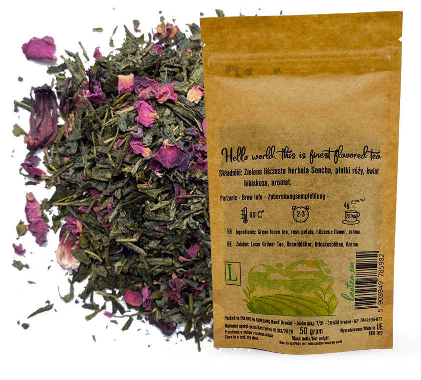 Smak i aromat zielona green rose leo tea
**Green Rose Leo Tea** to herbata o lekkim, orzeźwiającym smaku, w której dominują subtelne kwiatowe nuty róży i hibiskusa. Zielona herbata w tej mieszance nadaje jej świeżości i lekkości, a dodatek płatków róży wprowadza delikatną słodycz oraz delikatnie perfumowany aromat. Hibiskus natomiast dodaje delikatnej kwaskowatości, która idealnie balansuje smak, tworząc pełen harmonii napar.
Aromat herbaty jest wyrazisty, kwiatowy, z wyczuwalną nutą róż, co czyni ją napojem idealnym na relaksujące popołudnie.
### Właściwości:
- **Antyoksydacyjne**: Zielona herbata jest bogata w katechiny, które wspomagają walkę z wolnymi rodnikami i wspierają naturalne procesy regeneracyjne organizmu.
- **Odświeżająca**: Dodatek hibiskusa i róży sprawia, że herbata ma działanie odświeżające, idealne na ciepłe dni.
- **Relaksująca**: Kwiat róży znany jest z właściwości relaksacyjnych, a jego delikatny aromat pomaga się wyciszyć i odprężyć.
### Idealna na:
**Green Rose Leo Tea** to doskonały wybór dla osób szukających delikatnej, a zarazem wyrafinowanej herbaty. Jest idealna na chwile relaksu, szczególnie podczas popołudniowych przerw, kiedy pragniesz odrobiny luksusu w codziennym życiu. Ze względu na swoje właściwości odświeżające, dobrze smakuje zarówno na ciepło, jak i na zimno.
Jej subtelny kwiatowy aromat i lekkość sprawiają, że jest to także świetny wybór na spotkania z przyjaciółmi lub jako elegancki prezent dla miłośników wyjątkowych, aromatycznych herbat.